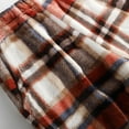 thumbnail image 4 of SGMVNU Winter Thermal Fleece Pajama Pants Women Soft Flannel Plaid Loungewear Pants with Pockets Comfy Warm Sleepwear Fuzzy Fleece Homewear(Orange, M), 4 of 9