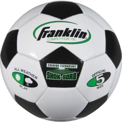 Franklin Sports Balones de fútbol - Balones de fútbol tamaño F-100 - Balón de fútbol para adultos, blanco/negro