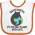 thumbnail image 3 of Inktastic Save Earth It's the Only Planet with Cats with Black Cat Boys or Girls Baby Bib, 3 of 4