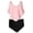 Light Pink, variant on lnmuld Solid Color 2 Piece Tankini Set - Youth Girls Summer Beach Pool Swimwear Color:Pink,Size:4-5 Years