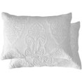 thumbnail image 1 of White Paisley Quilted Pillow Shams Cotton Standard Size Pillow Cases Set Of, 1 of 3