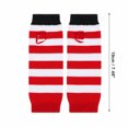 thumbnail image 3 of Unique Bargains 1 Pair Fingerless Gloves Knit Stripes Fashion Gloves Red, Black, White, 3 of 5