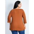 thumbnail image 2 of Avenue Women's Plus Size Sabrina Btn Dtl 3/4 Slv Top, 2 of 2