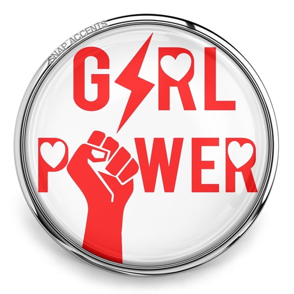 Choose Color | Girl Power Snap Jewelry Ginger Charm Button, For Interchangeable DIY Customizable Accessories