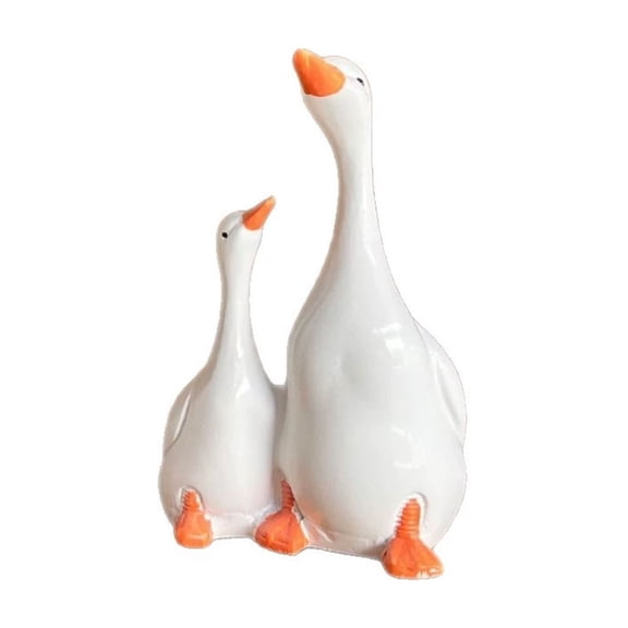 Goose Nursery Decor, Aesthetic Home Decor Farmhouse Living Room Decor Cute Room Decor Aesthetic Resin Statue for Entryway Table Shelf Display White, 1 Pack
