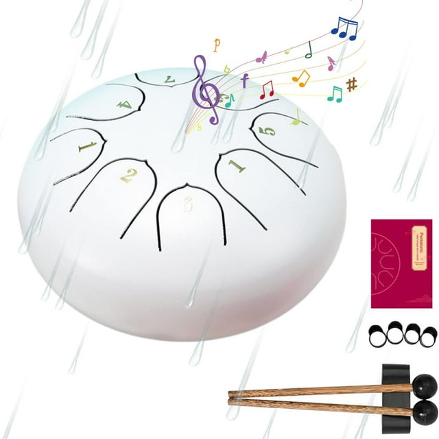 IMENGL Rain Drum For Outside Garden Drum For Rain Outdoor Drum Rain Chime Rain Drum For Garden Instrument Drum 6 Inches 8 Notes Rain Drum Outdoor Baby Musical Instruments,Baby Puzzles with Music,Bir