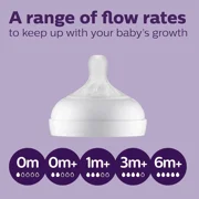 Philips Avent Natural Baby Bottle With Natural Response Nipple, Purple, 9oz 4pk, SCY903/34