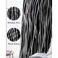 thumbnail image 6 of Black Striped Blackout Curtains 90 Inch Length 2 Panels Set for Living Room Bedroom, Retro Wave Lines Texture Simple Privacy Window Treatment Thermal Insulated Black Out Drapes 52"x90", 6 of 8