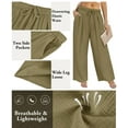 thumbnail image 6 of CASSIE LIZ Pants Plus Size Womens Green Lounge Yoga Pants Knit Palazzo Summer Athletic Pants Casual Workout Wide Leg Pants Fashion Loose Fit Drawstring Exercise Pants with Pocket XL 14W 16W, 6 of 7