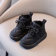 thumbnail image 6 of Afuyipoi Unisex Big Kids' Thick Soled Snow Boots Insulated Faux Leather Casual Comfort Warm Winter Shoes Size 9.5 Little Kid - 12 Little Kid Black Size 12 Little Kids, 6 of 9
