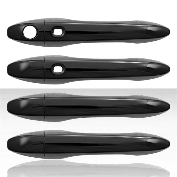 Set of 4 Door Handle Covers for 2017-2019 Jeep Compass - Gloss Black w/Smart Key