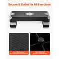 thumbnail image 3 of VEVOR Aerobic Exercise Step Platform, 28-Inch Workout Aerobic Stepper, Height Adjustable Fitness Training Step Deck Trainer with 4 Risers, Non-Slip Su, 3 of 6