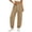 Khaki, variant on Casual Pants for Women High Rise Drawstring Tie Elastic Waist Sweatpants Loose Fit Straight Leg Joggers with Pockets Daily Wear