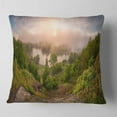 thumbnail image 2 of Designart Rising Above the River Mist - Landscape Photo Throw Pillow - 18x18, 2 of 5