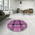 thumbnail image 4 of Ahgly Company Machine Washable Indoor Square Transitional Violet Purple Area Rugs, 3' Square, 4 of 7