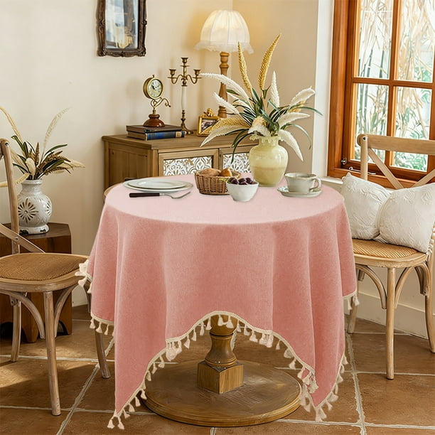 Decoración del hogar, decoración de habitaciones, decoración de paredes. Mantel rectangular impermeable y resistente al aceite con borlas, ideal para decorar mesas de centro y de comedor. Mantel de al