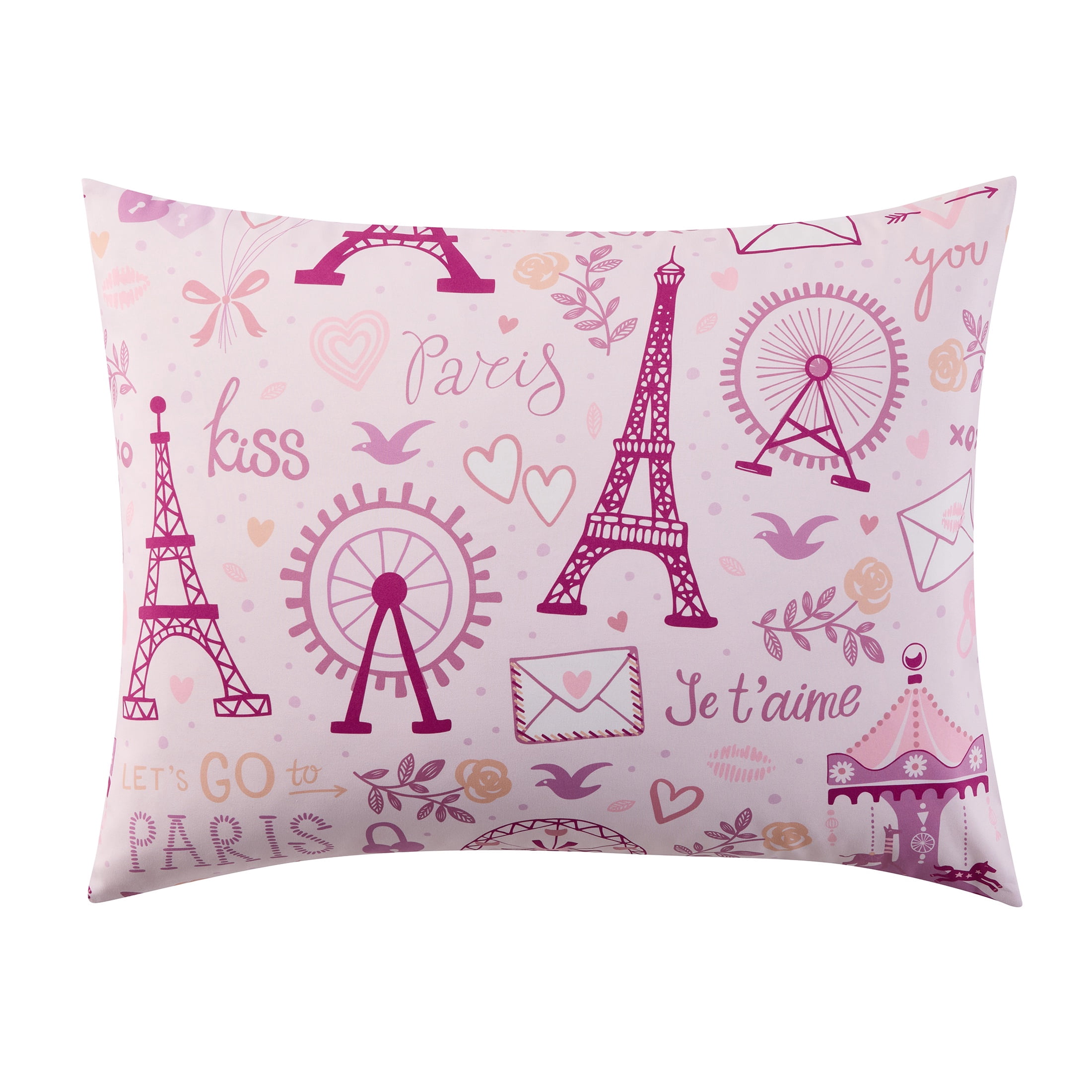 Olivia & Finn Multicolor Paris 3-Piece Reversible Kids Comforter Set, Twin