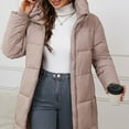 thumbnail image 5 of iHPH7 Long Puffer Coat Women Hooded Jacket Women's Hooded Winter Coats Warm Clothes for Women Womens Winter Clothes Long Winter Coats for Women Womens Puffer Jacket with Hood Khaki L, 5 of 8