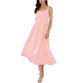 thumbnail image 1 of INSPIRE CHIC Vestido de Cóctel Sin Mangas con Escote Corazón A-Line Plisado Largo XL Rosa, 1 of 6