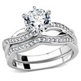 thumbnail image 1 of Alamode 3W1505-5 Women Rhodium Brass Ring with AAA Grade CZ in Clear - Size 5, 1 of 1