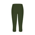 thumbnail image 5 of Yuanlook Women's Casual Leggings Soft High Waisted Capri Yoga Pants Slim Fit Stretchy Workout Sweatpants - Army Green - XXL, 5 of 7