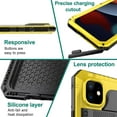 thumbnail image 4 of SaniMore Case for iPhone 11, Heavy Duty Protection IP68 Waterproof [Screen Protector] Shockproof Support Wireless Charging Hybidrd Silicone Metal Armor Miliary-Grade Drop-resistant Shell, Yellow, 4 of 7