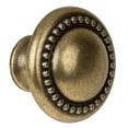 GlideRite 1.25 in. Round Beaded Knobs, Antique Brass, Pack of 10