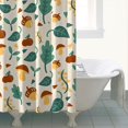 thumbnail image 4 of Brown Green Mushroom Fruit Leaf Beige Pattern Shower Curtain 72"x72" ,Bathroom Decorative Shower Curtains Set with 12 Hooks,Modern Waterproof Washable Shower Curtain, 4 of 6