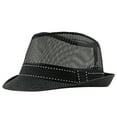 thumbnail image 2 of PoureLoom Men Women Straw Fedora Trilby Sun Hat Classic Cowboy Panama Hat Summer Travel Beach Short Brim Jazz Cap with Band Black One Size, 2 of 7