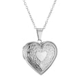 thumbnail image 5 of Romantic Heart Locket Pendant Openable Female 14K White Gold Photo Frame Charm Necklace for Women Men Jewelry Gift, 5 of 7