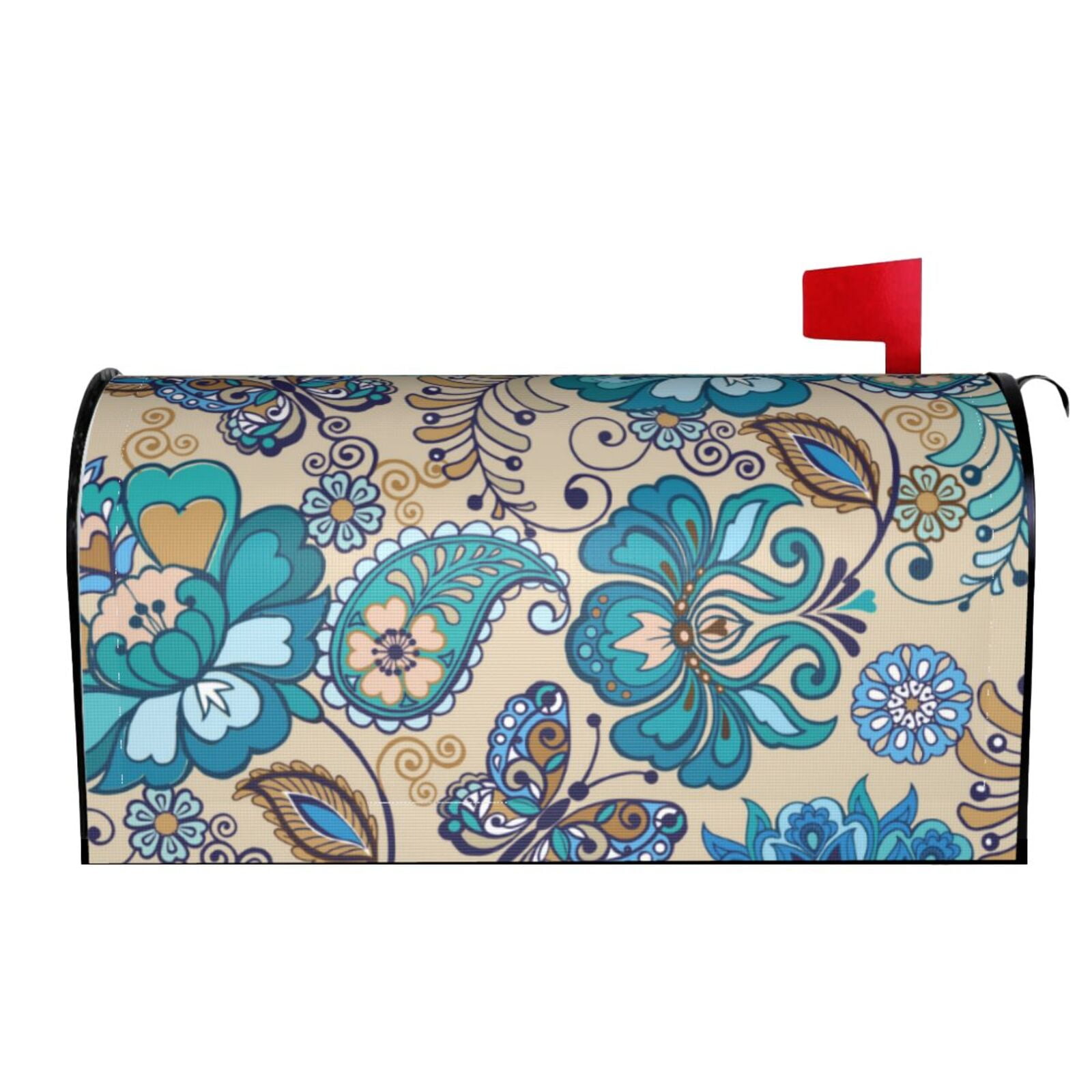 Xecao Vintage Floral Butterflies for Mailbox Cover with Magnetic Strips, Waterproof and Sunscreen, Adds a Decorative Touch to Your Garden Yard.