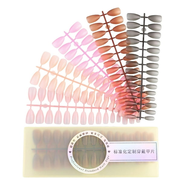 300 uñas postizas con estuche para mujeres y niñas, elegantes uñas postizas para salón. Color mixto almendra