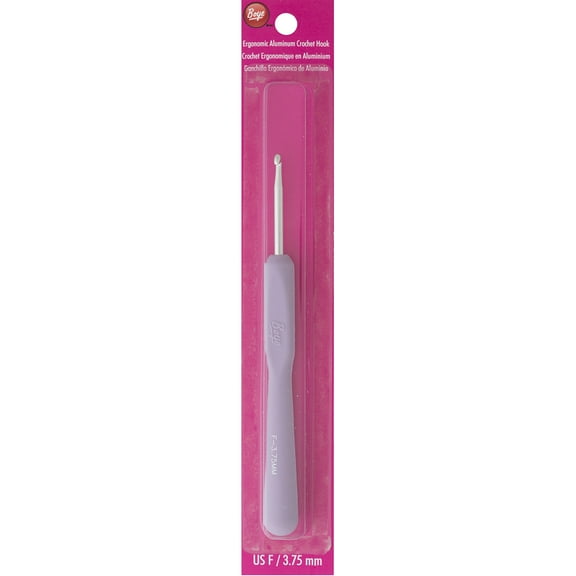 Simplicity Boye Tapered Throat Anodized Aluminum Crochet Hook, US Size F Purple