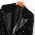 thumbnail image 6 of EOYWHK Sequin Jackets for Women Dressy Blazers New Trending Sequin Shacket V-Neck Notched Collar Black Suit Jacket Rollbacks, 6 of 9