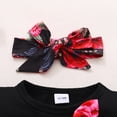 thumbnail image 5 of NZRVAWS Baby Girls Outfits For Fall 12 Months Baby Girls Letter Print 18 Months Baby Girls Ruffle Sleeve Shirts Floral Pants Headband 3Pcs Clothes Set,Black, 5 of 8