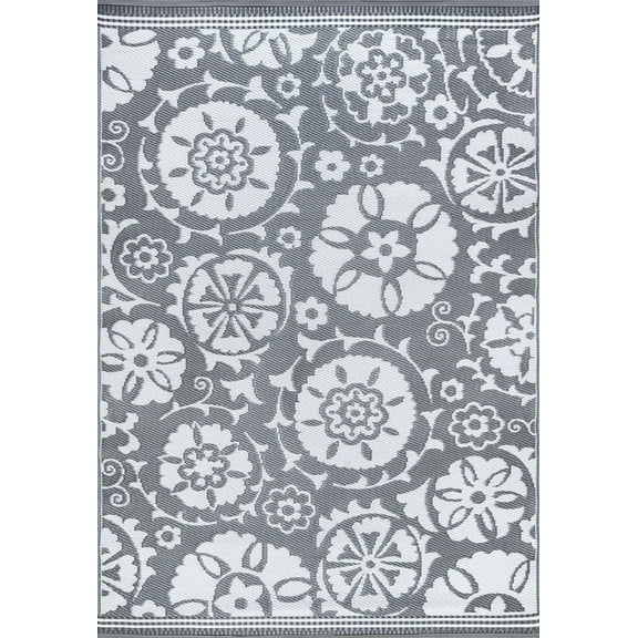 Tayse Sunset Area Rug SUN1503 Transitional Gray Contrast Rings 5' x 6' 11" Rectangle