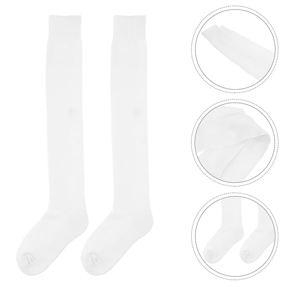 RENACLIPY 1Pair White Cotton Knee High Fencing Socks with Cushioning for Athletic and Outdoor Sports