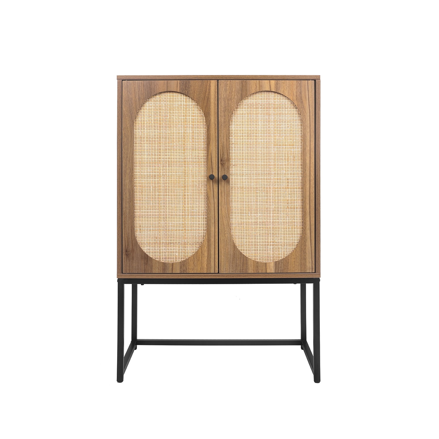 Kadyn Kitchen Storage Cabinet, Natural Rattan Floor Storage Cabinet with 2 Doors, MDF Free Standing Bathroom Cabinet for Bedroom, Walnut Kadyn Kitchen Storage Cabinet, Natural Rattan Floor Storage Cabinet with 2 Doors, MDF Free Standing Bathroom Cabinet for Bedroom, Walnut
