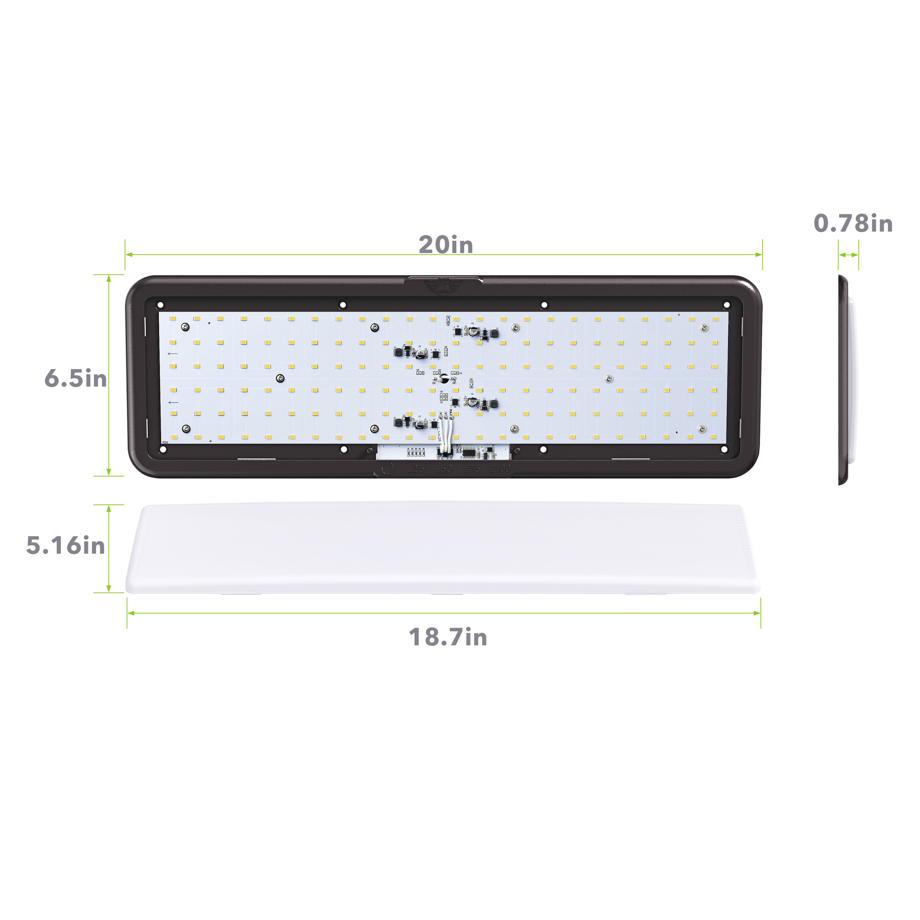 Leisure LED RV LED Ceiling Light Fixture BRONZE 1450 Lumen with Touch Dimmer Switch Interior Lighting for Car/RV/Trailer/Camper/Boat DC 12V Natural White 4000-4500K (1-Pack)