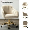 thumbnail image 6 of Velvet Office Desk Chair Makeup Vanity Table Chairs Home Adjustable Armchair Gold Legs Tan, 6 of 11