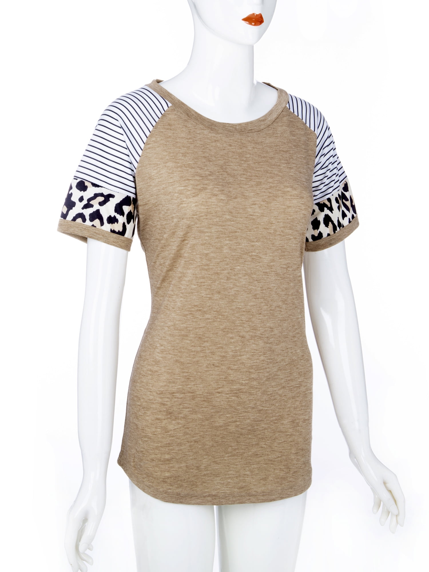 black short sleeve round neck patchwork dress