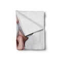 thumbnail image 2 of Humor Soft Flannel Fleece Throw Blanket, Stupid Derp Human Face Web Comics Character Simple Drawing Modern Image, Cozy Plush for Indoor and Outdoor Use, 70" x 90", Peach and Blue, by Ambesonne, 2 of 6