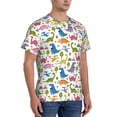 thumbnail image 4 of Yiaed Cute Dinosaur Print Mens Short Sleeve Tight Fit T-Shirt, Crewneck Casual Tee-Small, 4 of 5