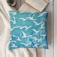 thumbnail image 3 of Seagulls Throw Pillow Cover Seagulls Silhouette Group of Different Actions of Sea Birds Illustration, Square Cushion Covers Decor for Bed Couch Sofa,  Turquoise White, 3 of 5