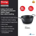 thumbnail image 3 of Durastone Hard Anodised Casserole With Glass Lid - 2.4 Liters, Black | 6 Layers Extra Durable Non Stick Coating - Stainless Steel Stay Cool Handles, Metal Spoon Friendly | Induction & Gas Compatible, 3 of 5