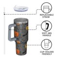 thumbnail image 4 of Gray Halloween Pumpkins Bats and Faces Tumbler with Handle and Lid,40oz Double Wall Vacuum Insulated Tumbler,Cups Gift for Women and Men, 4 of 7