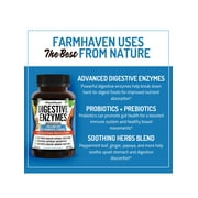 FarmHaven Digestive Enzymes with 18 Probiotics & Herbs | Papaya, Bromelain, Protease & More for Lactose Absorption & Better Digestion | Helps Bloating, Gas, Constipation | Vegetarian, 60 Capsules
