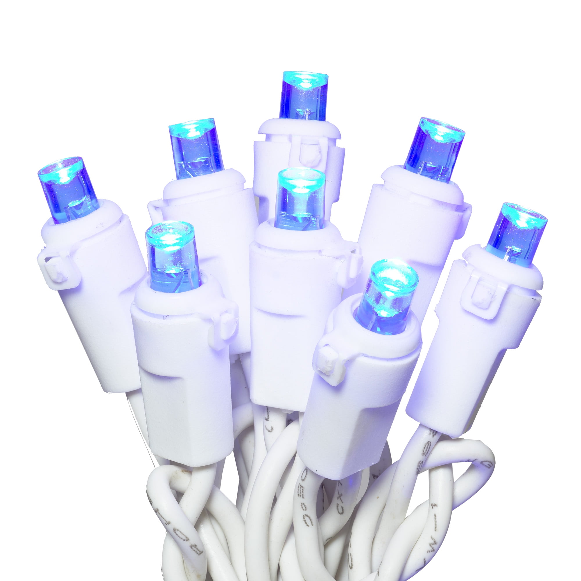 Holiday Time 70-Count Blue LED Icicle Christmas Lights, with White Wire