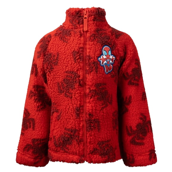 Marvel Spidey and His Amazing Friends Toddler Boys' Fleece Zip-Up Jacket Red