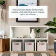 thumbnail image 7 of Ornavo Home Collapsible Shelf Basket Rectangle Storage Bins with Faux Leather Handles Foldable Fabric Shelf Storage Basket Closet Organizer and Storage Box for Clothes - 3 Pack - Large - Beige, 7 of 7